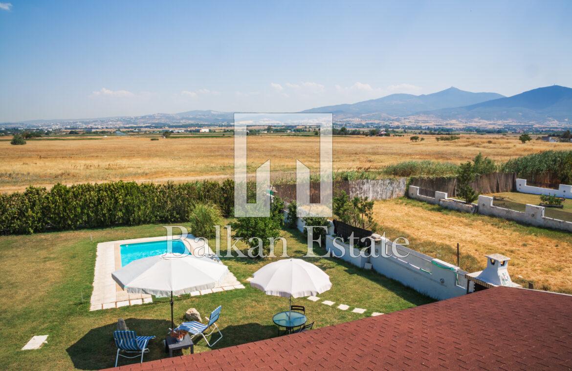 Scenic mountain views from the balcony in Thermi, Thessaloniki