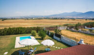 Scenic mountain views from the balcony in Thermi, Thessaloniki