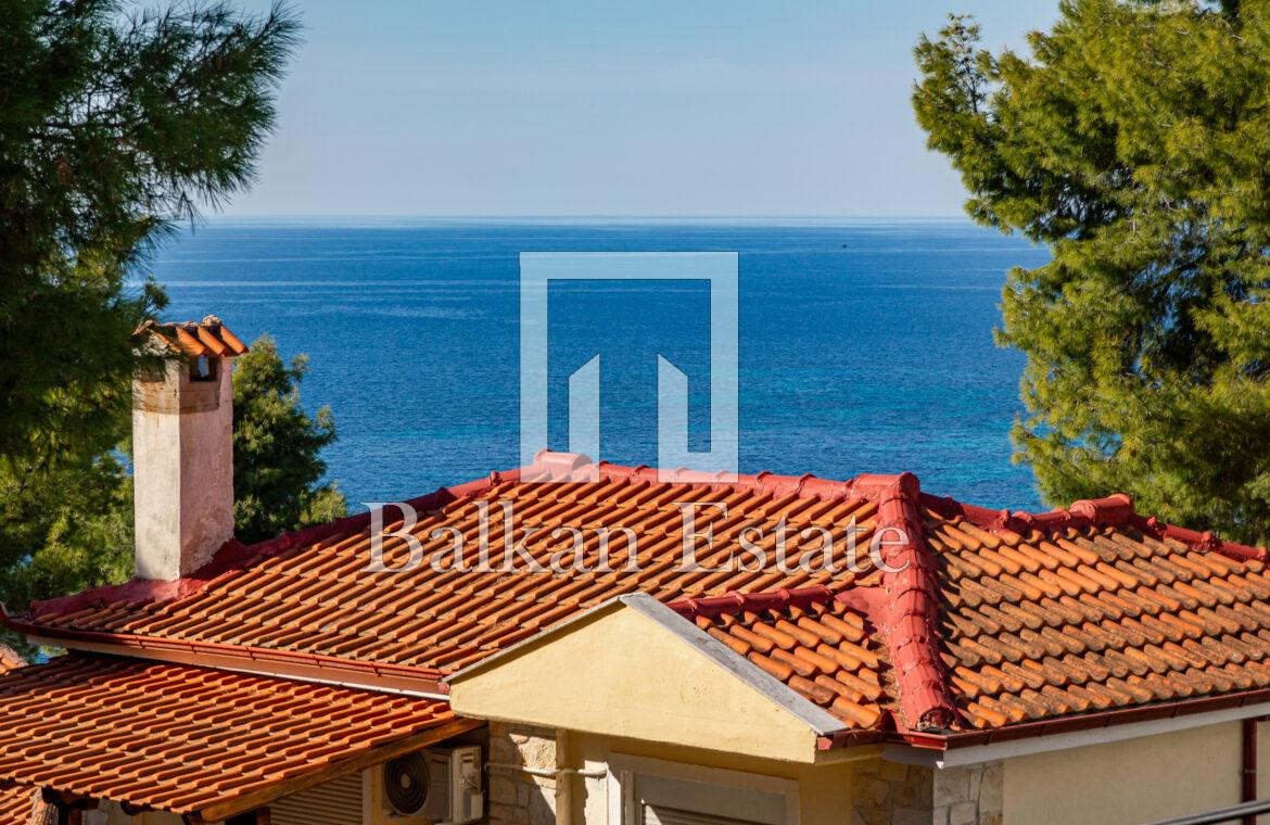 Haus in Strandnähe mit Balkon und Panoramablick in Chalkidiki